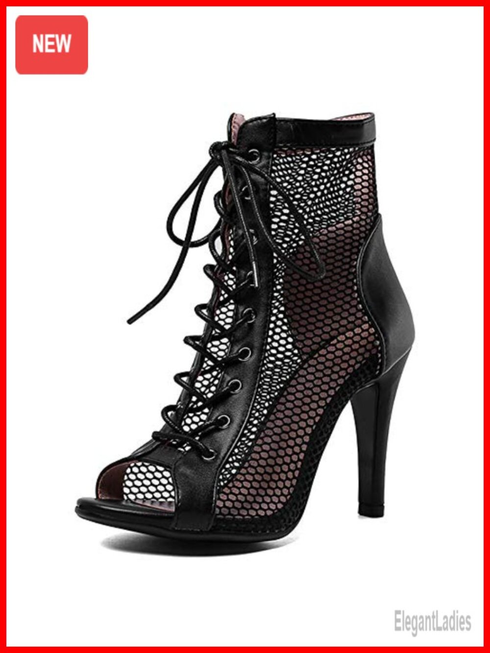 Women's Classic Lace Up Gladiator Heeled Sandals Breathable Mesh